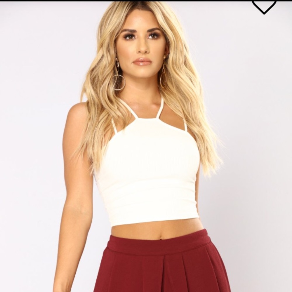 White strappy crop top